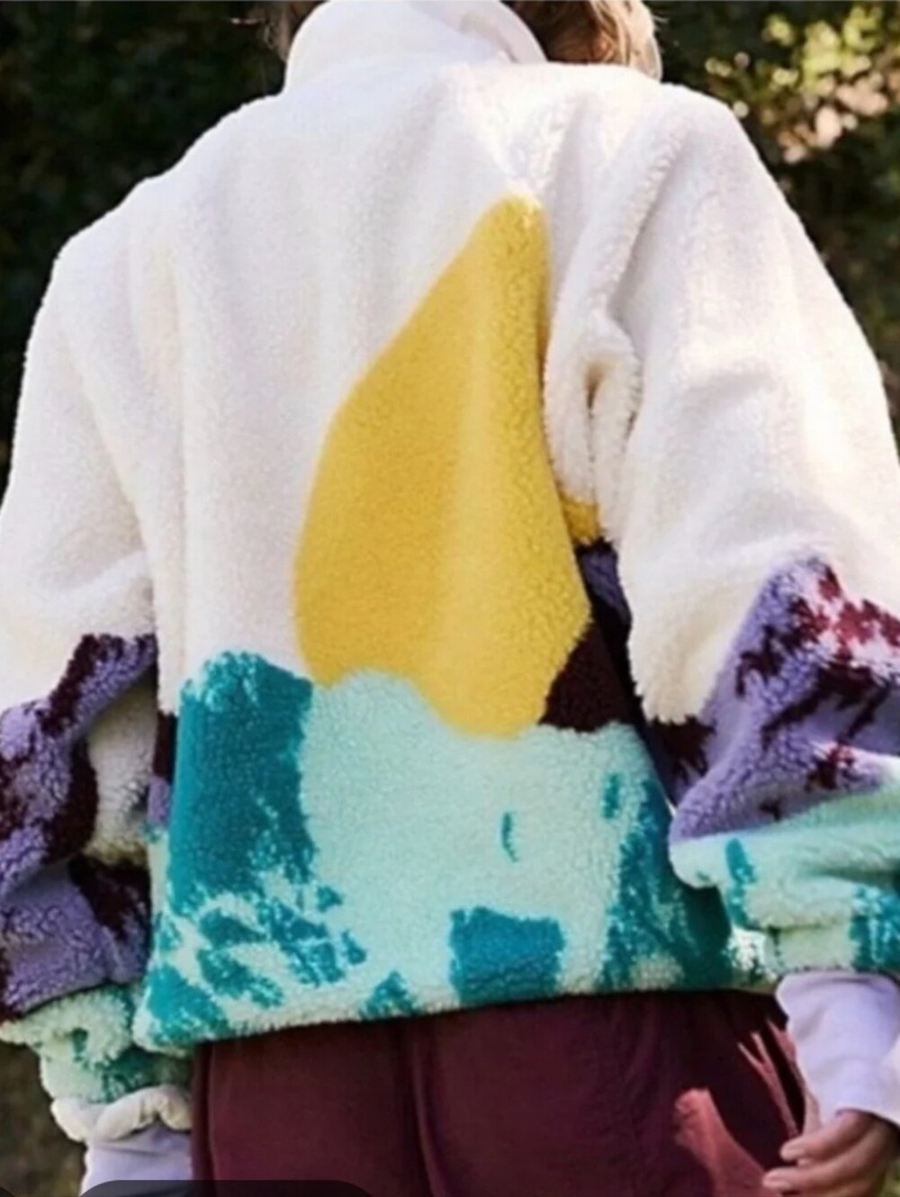 Free People Movement Printed Fleece Jacket. Oversized Large - Picture 1 of 10